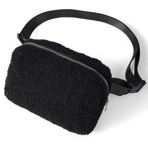 cloverkey Black Sherpa Belt Bag Fanny Pack